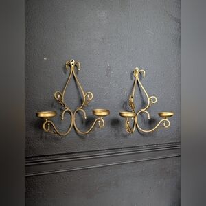 Elegant Gold Wall Sconce Candle Holders